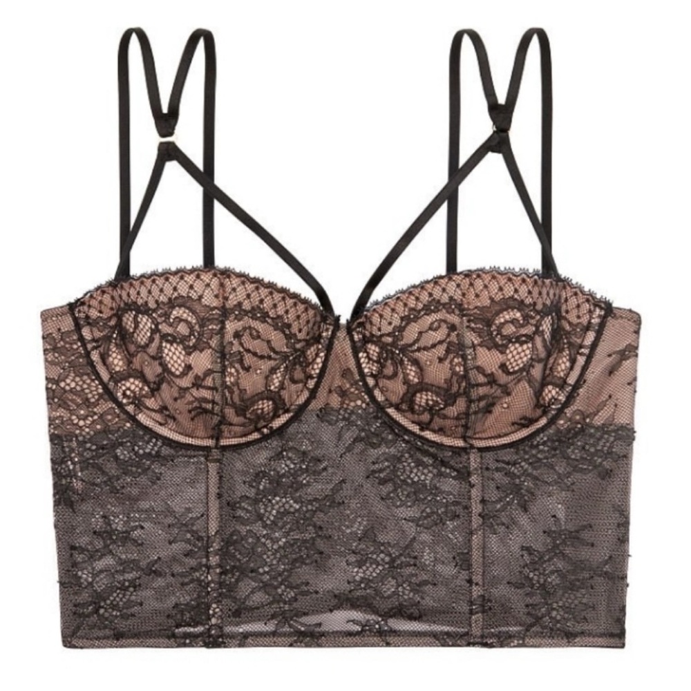 Victoria’s Secret Very Sexy Lightly Lined Bustier Corset Top Size 34DD NWOT